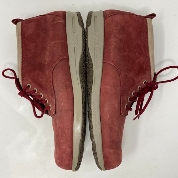 SAS Pink and Red Ankle Booties with Lace-Up Design - Picture 5 of 16